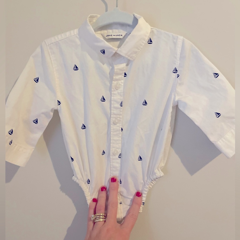 Janie & Jack Sailer Button Down 3-6 months!